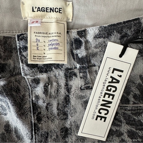 L’agence Margot High Rise Skinny Jeans Leopard Crackle Foil - Picture 4 of 10